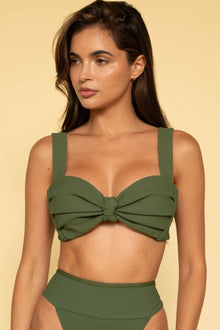 Hayden Bikini Top | Olive Micro Scrunch