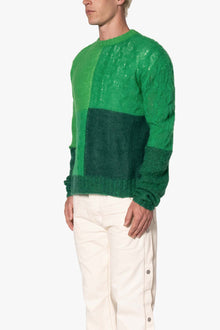 Open Knit Square Sweater | Green