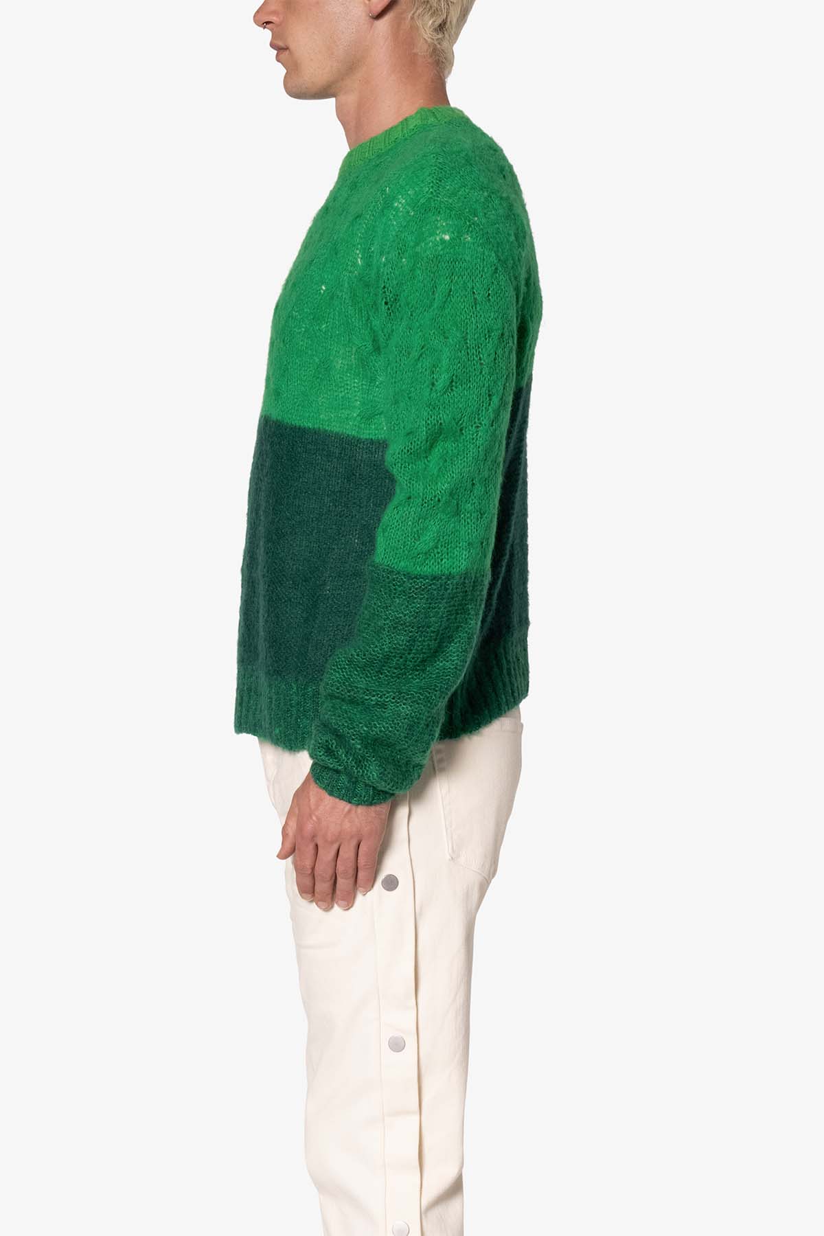 Open Knit Square Sweater | Green