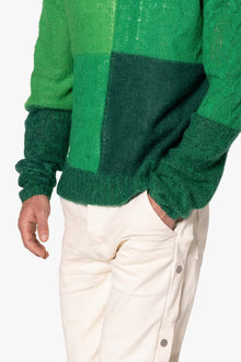 Open Knit Square Sweater | Green