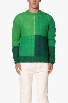 Open Knit Square Sweater | Green