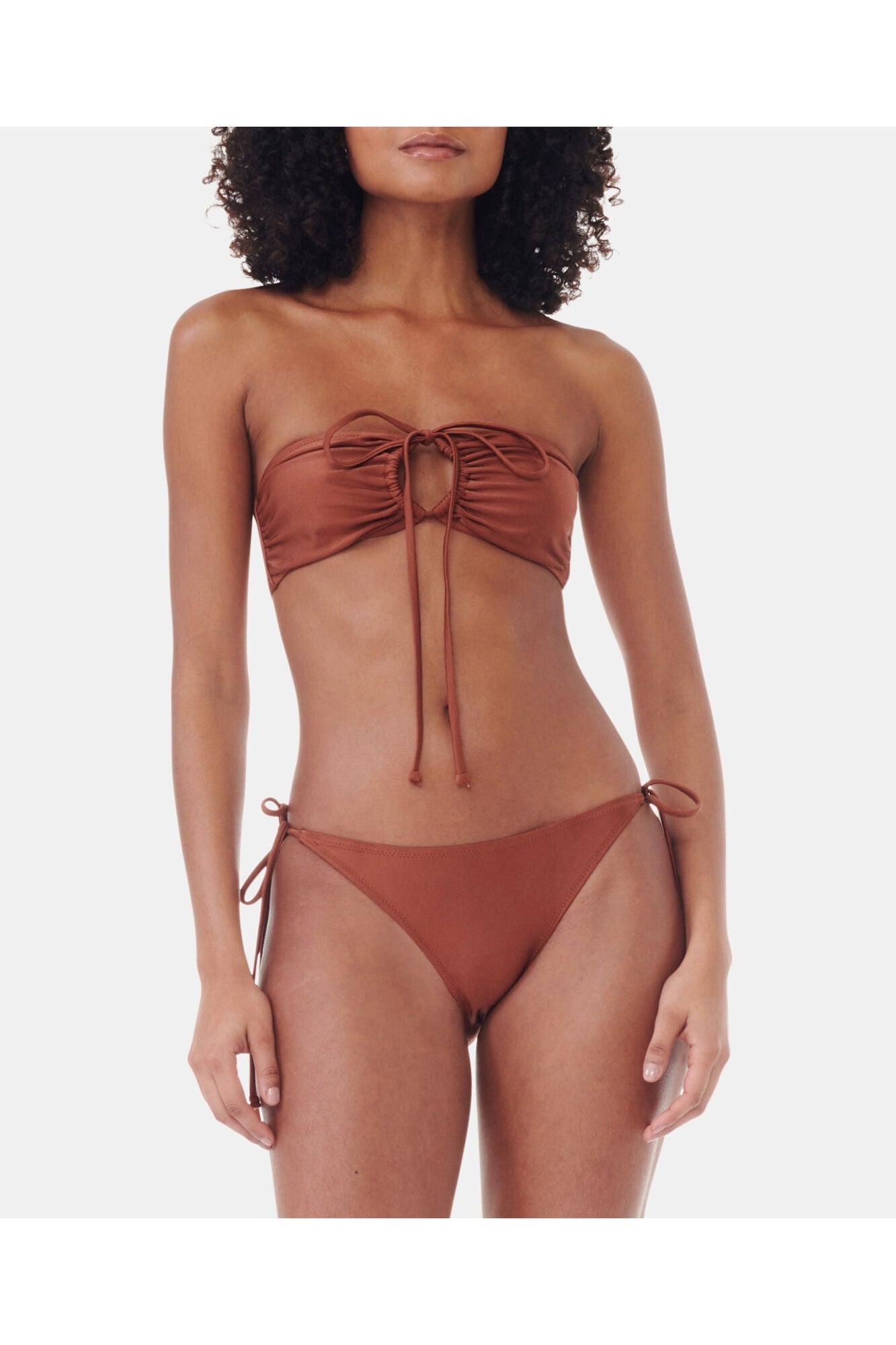 Open Bandeau Bikini Top | Copper Brown
