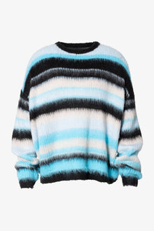 Oversized Water Striped Sweater | Blue