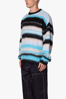 Oversized Water Striped Sweater | Blue