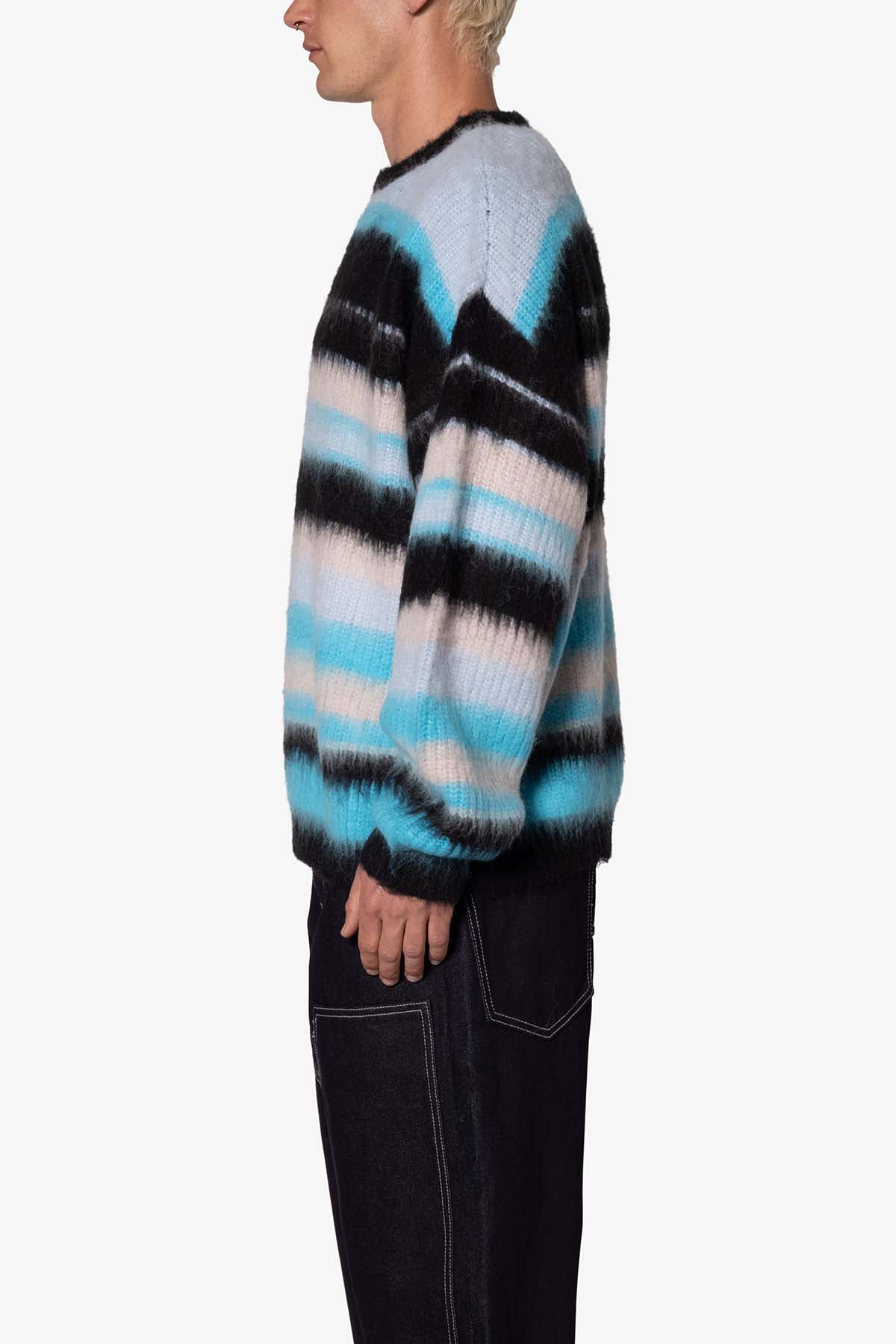 Oversized Water Striped Sweater | Blue