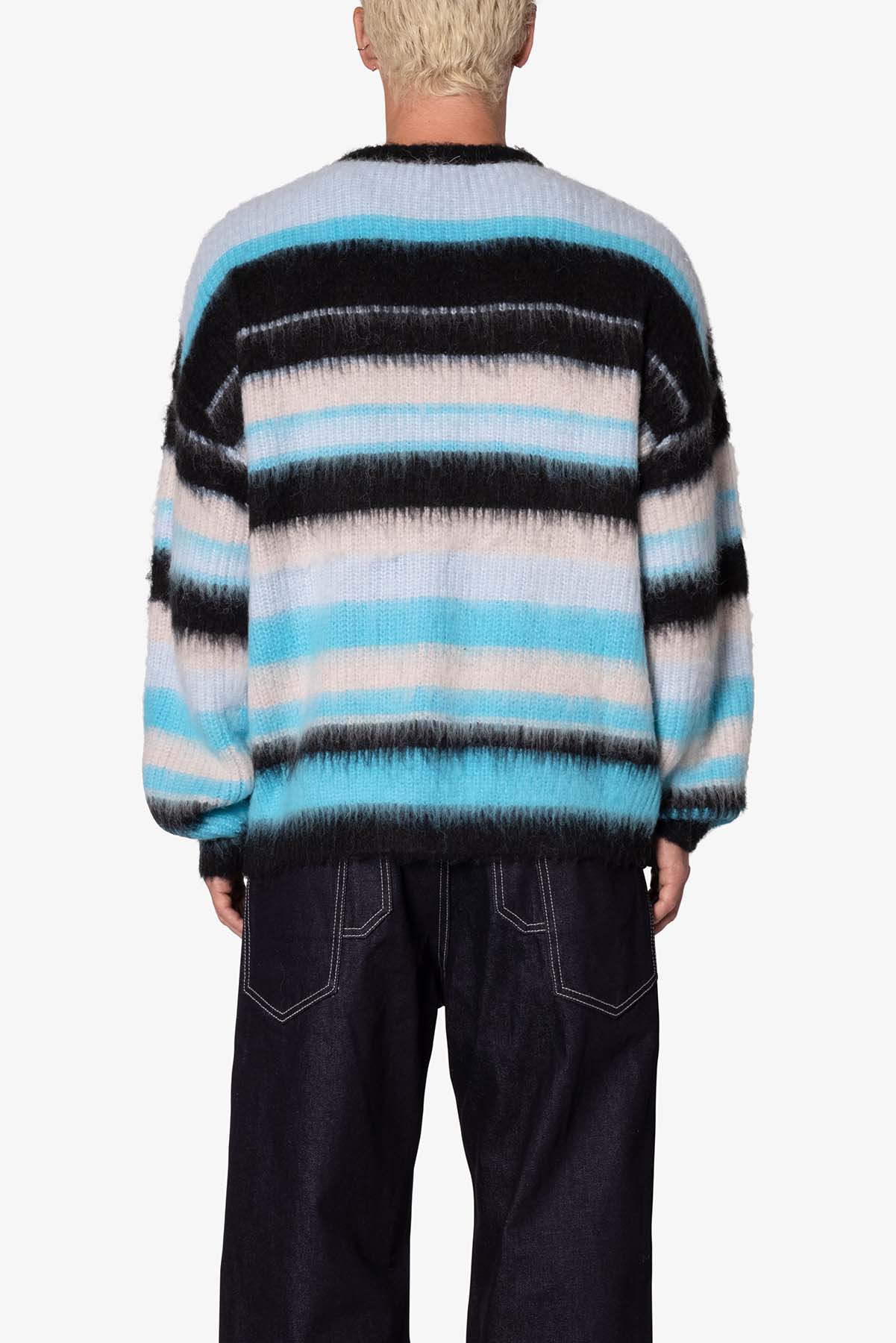 Oversized Water Striped Sweater | Blue