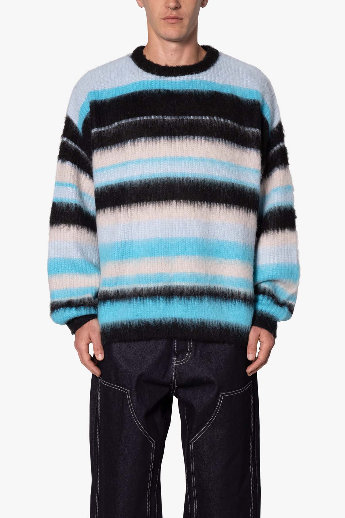 Oversized Water Striped Sweater | Blue