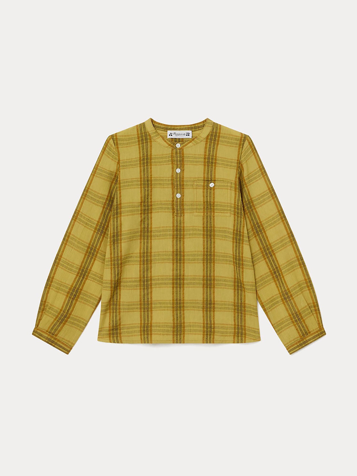 Boy | Henley Neck Shirt For Boys | Acid Yellow