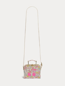 Girl | Aimane Mini Suitcase Shoulder Bag With A Pink Floral Print | Pink Flowers