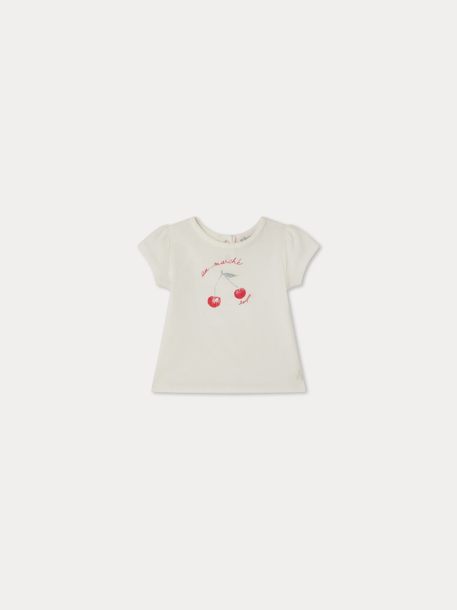 Girl | Cira Cherry Pattern T Shirt | White Milk