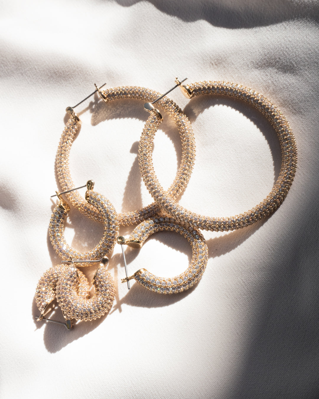 Pave Amalfi Hoops | Gold