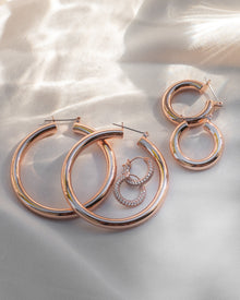 Amalfi Tube Hoops - Rose Gold | Rose Gold