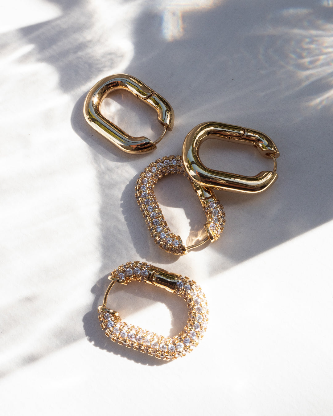 XL Chain Link Hoops - Gold | Plated Gold