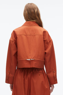 Double Zip Cropped Utility Jacket | Brick