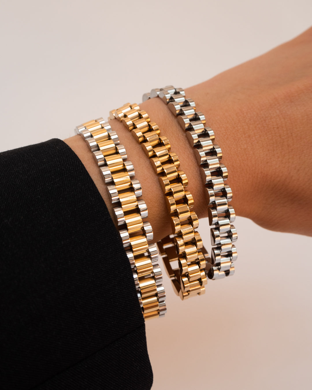 Two - toned Timepiece Bracelet | Plated Gold & Silver