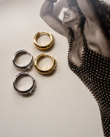 Stone Geneva Hoops - Gold | Plated Gold