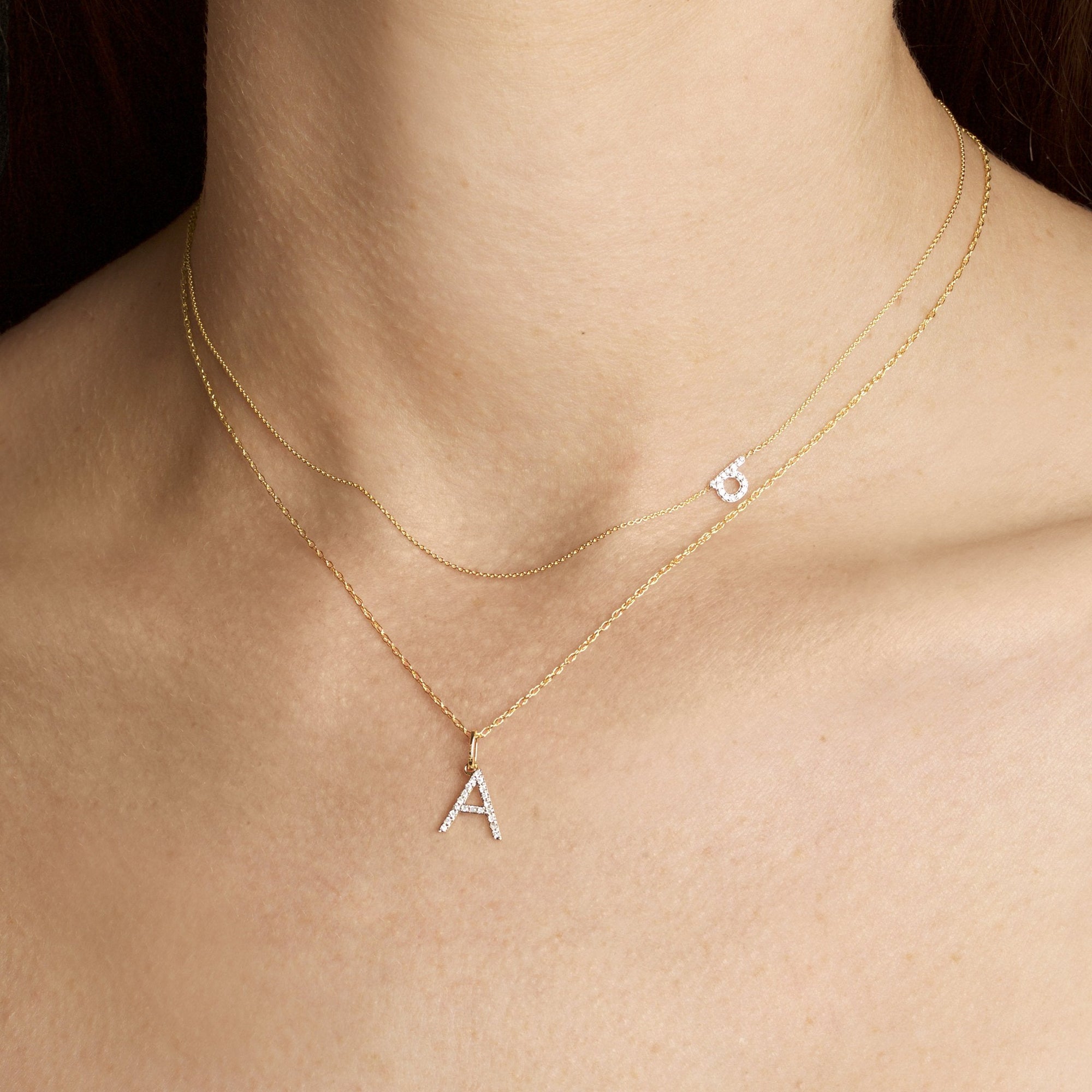 Initial Asymmetric Necklace | 14K Yellow Gold