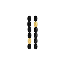 Edith Earrings | 18K Gold PVD Plated Stainless Steel/Black Resin Beads