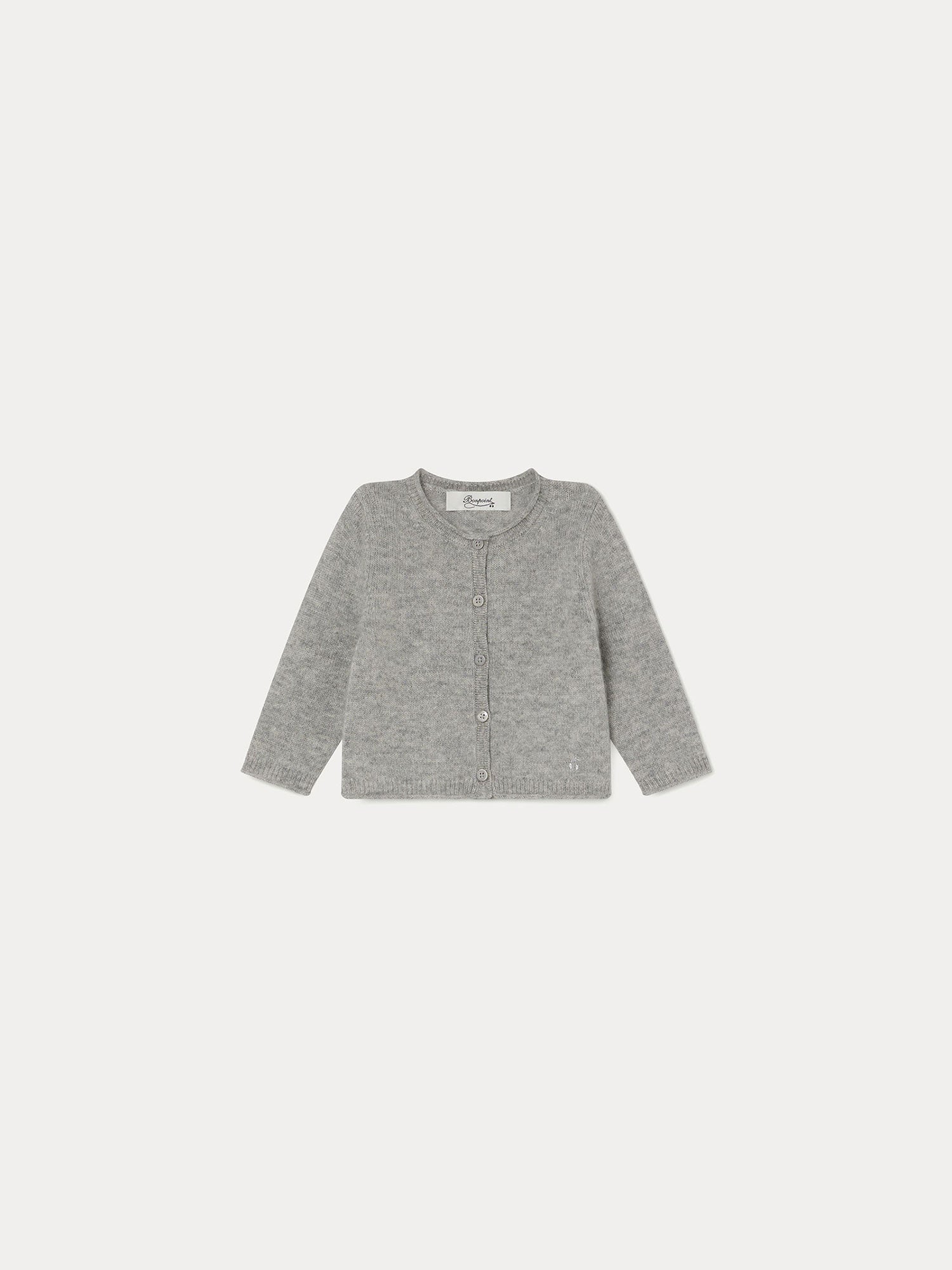 Unisex | Cashmere Cardigan For Baby | Heather Gray
