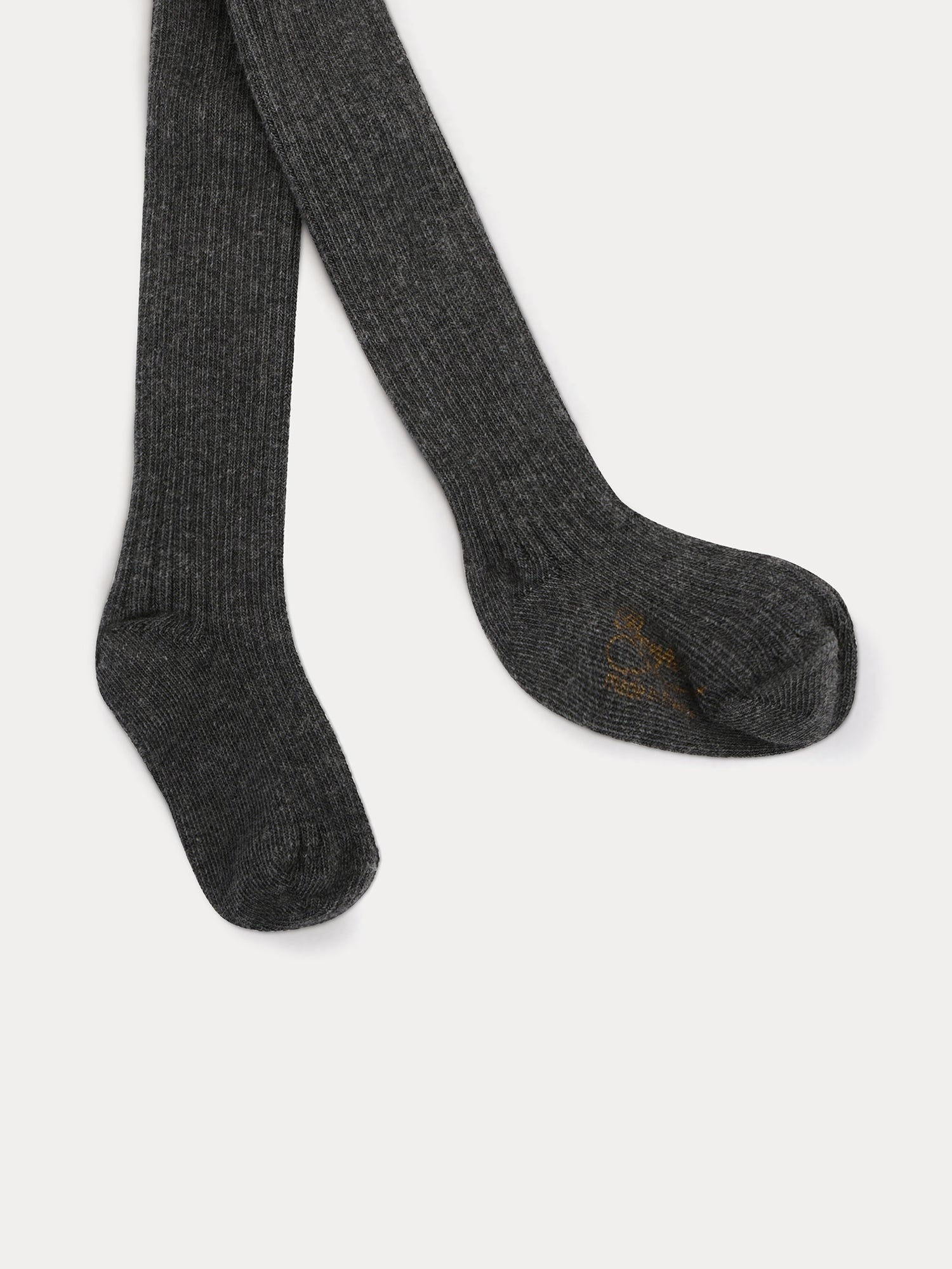 Unisex | Baby Ribbed Tights | Dark Heather Grey