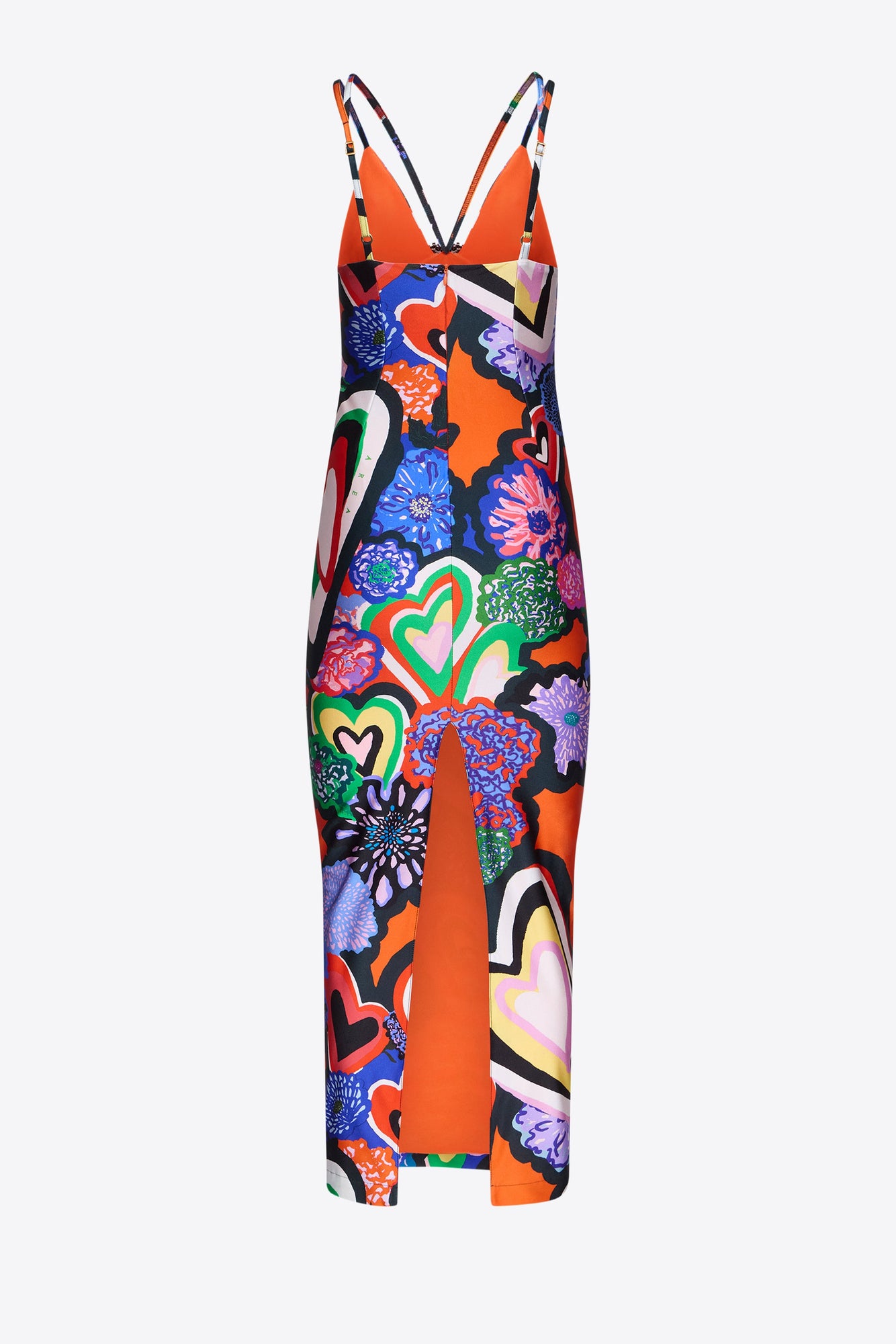 Heart Printed Maxi Dress | Orange Multi