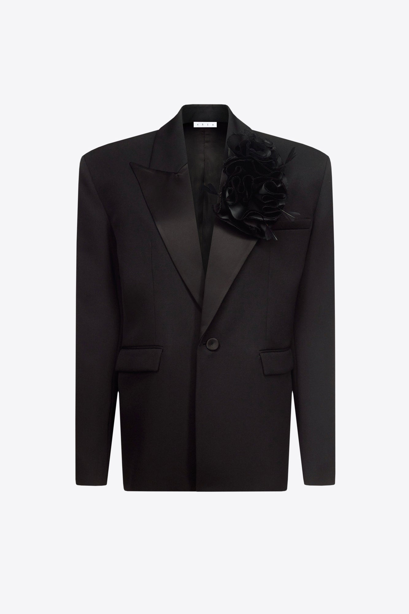 Flower Corsage Oversized Blazer | Black