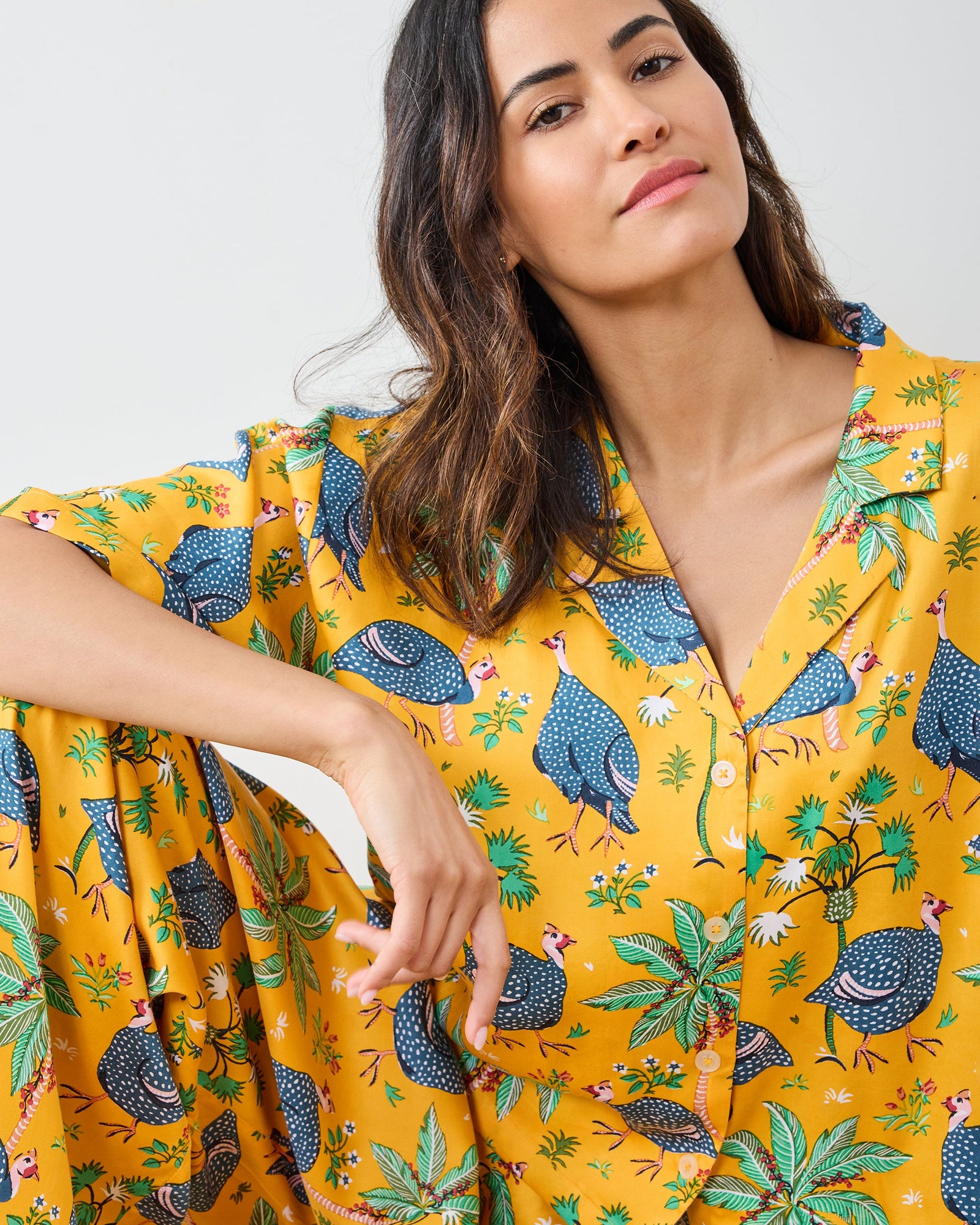 Guinea Hens - Eco Satin Wildest Dreams Set - Marigold - Printfresh