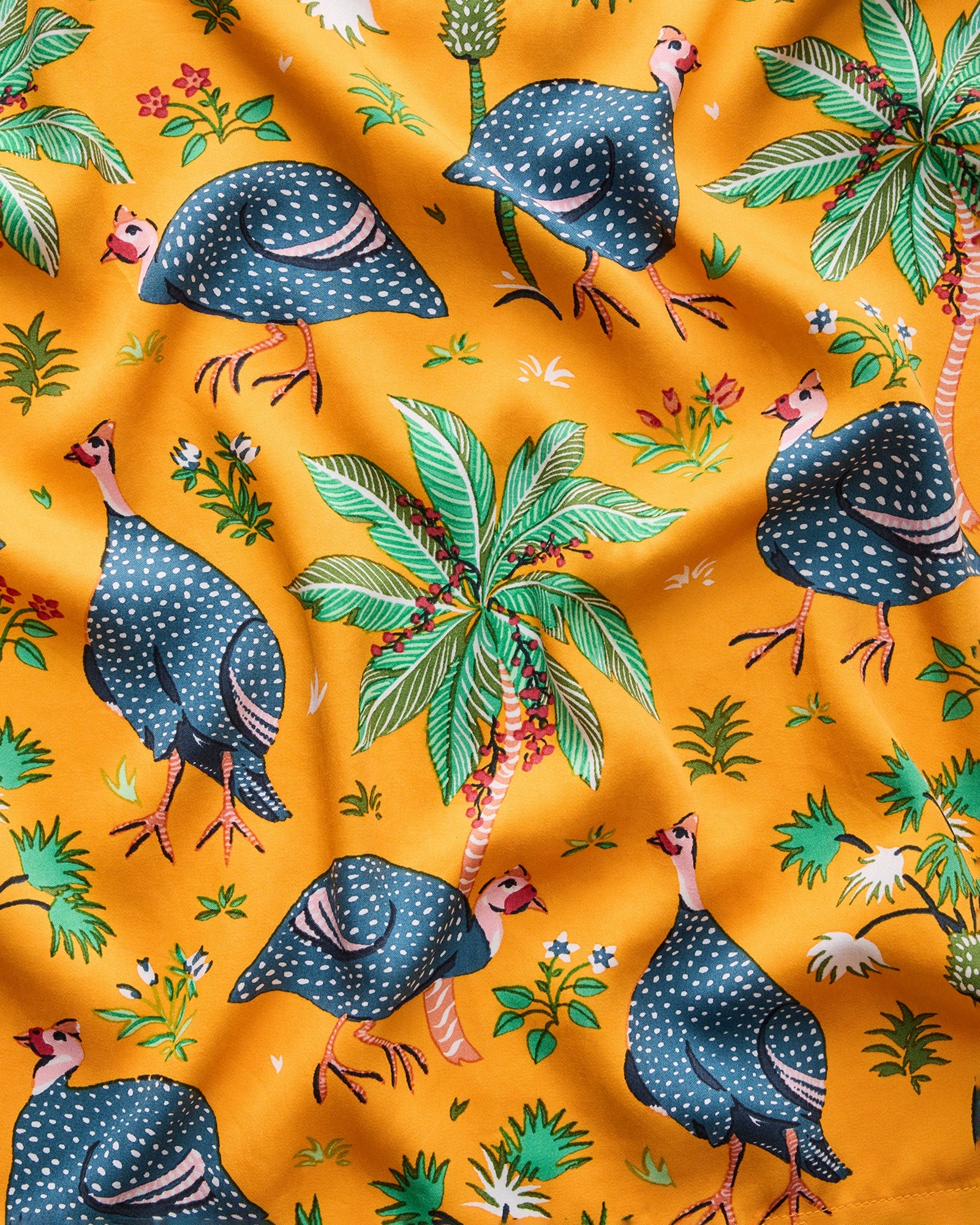 Guinea Hens - Eco Satin Wildest Dreams Set - Marigold - Printfresh