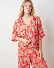 Gingerbread Party - Petite Eco Satin Wildest Dreams Set - Ruby - Printfresh