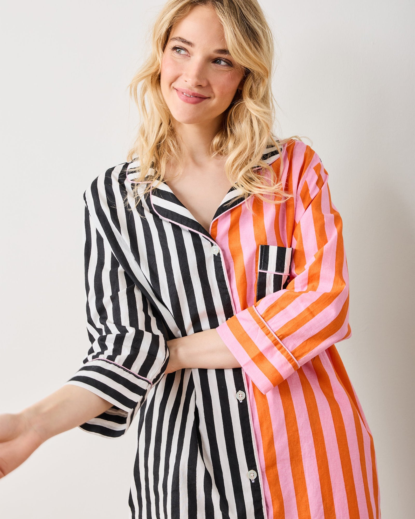 Showtime Stripes - Sleep Shirt - Skeleton Candy - Printfresh