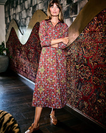 Festive Tapestry - Charlotte Dress - Burgundy - Printfresh