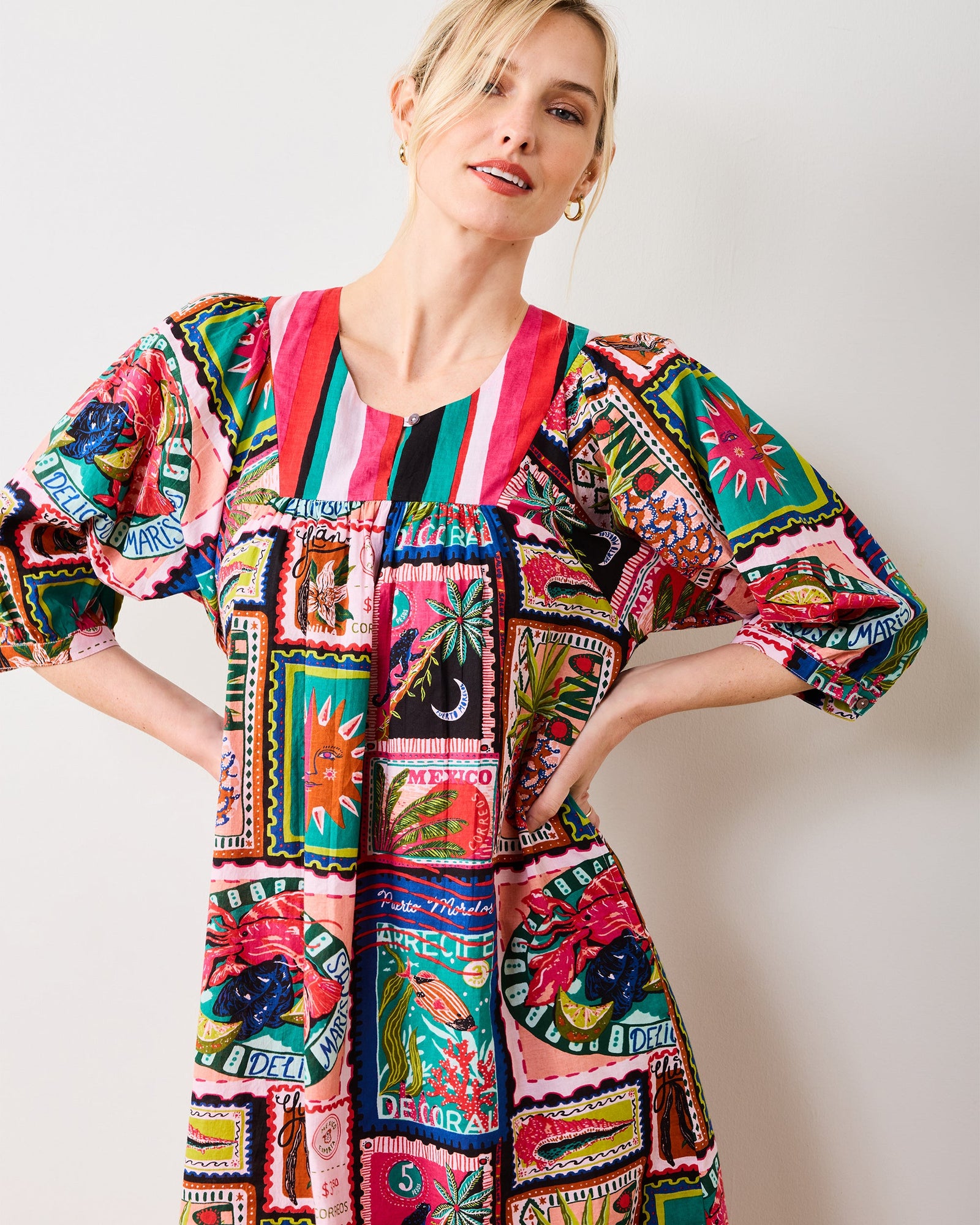 Colorful Coast - Vista Dress - Vibrant Ink - Printfresh