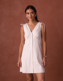 Women | Eyelet Camille Dress | Ecru