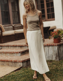 Women | Sueded Costa Wrap Skirt | Ivory