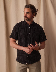Men | Freshwater Short Sleeve Button Up Shirt | Ocean Black