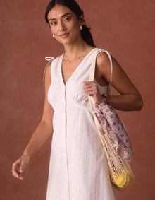 Women | Eyelet Camille Dress | Ecru