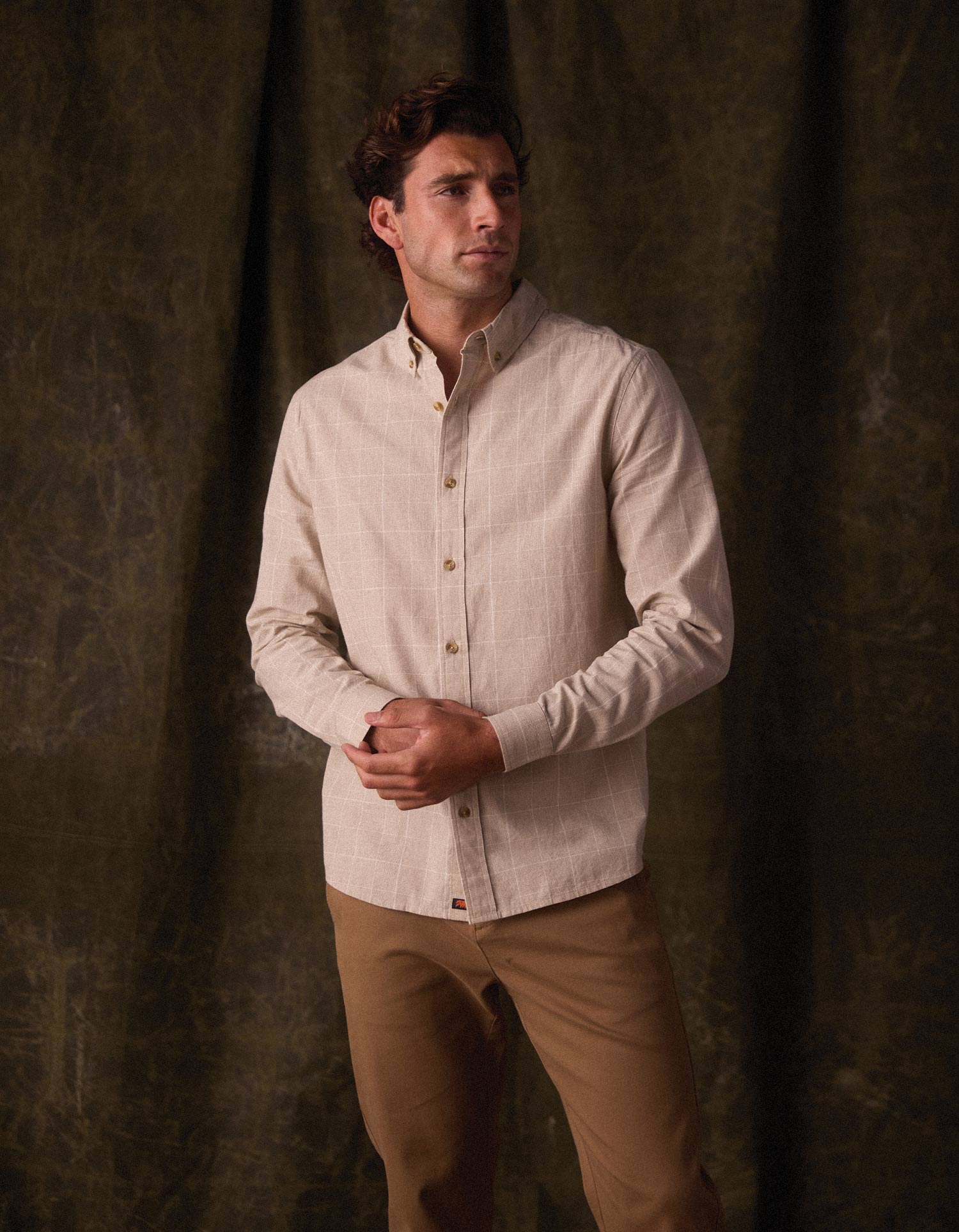 Men | Nikko Classic Button Up | Tan Plaid