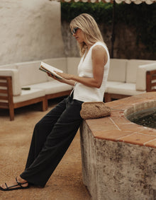 Women | Sueded Costa Drawcord Pant | Black