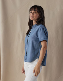 Women | Chambray Rosie Button Up Shirt | Medium Wash