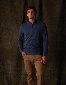 Men | Puremeso Weekend Quarter Zip | Indigo Blue
