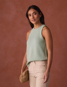 Women | Wanderlust Hi-Neck Tank | Sea Glass