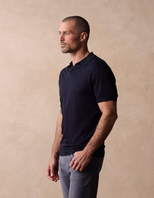 Men | Summer Linen-Blend Polo | Navy