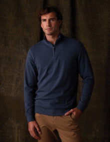 Men | Puremeso Weekend Quarter Zip | Indigo Blue