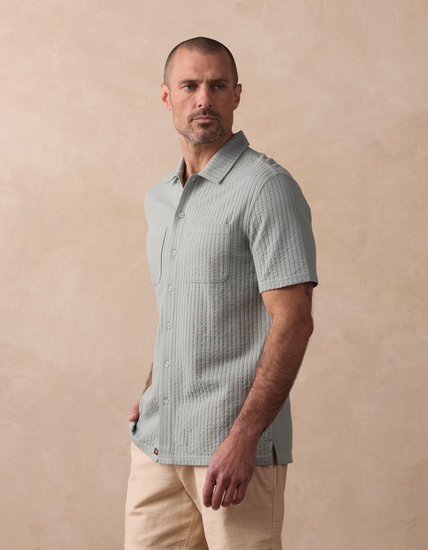 Men | Knit Getaway Button Up | Juniper