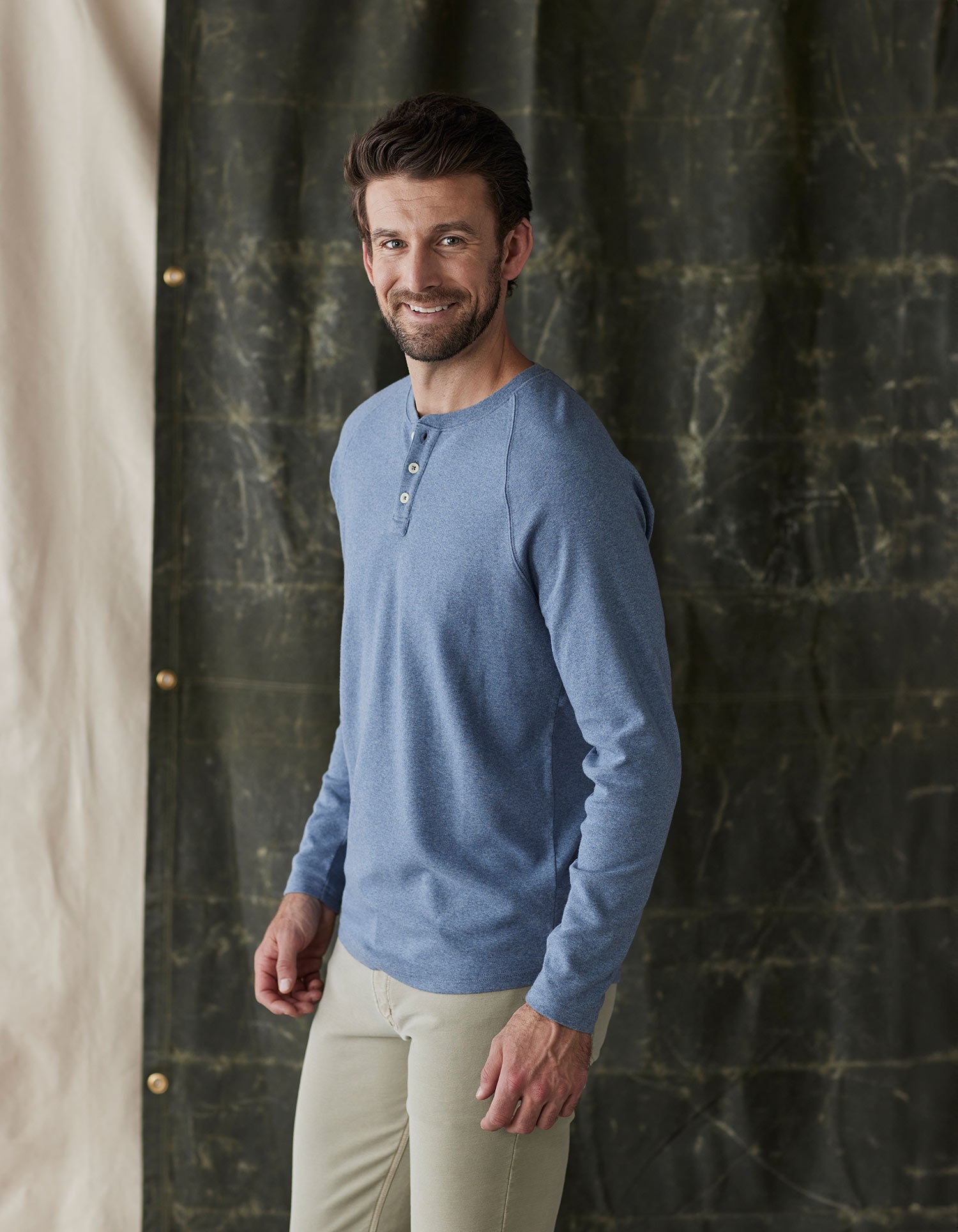Men | Puremeso Everyday Henley | Slate Blue