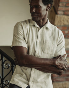 Men | Freshwater Short Sleeve Button Up Shirt | Sea Glass Stripe