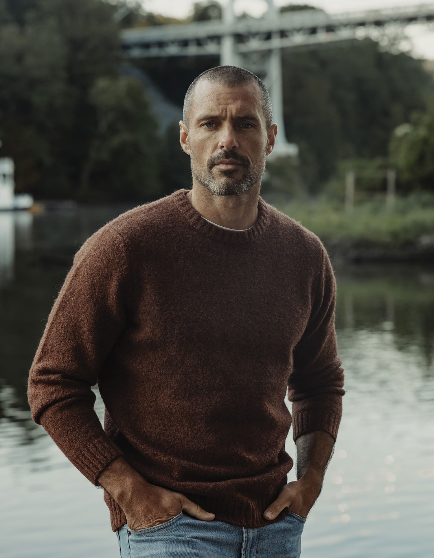 Men | Homebound Crewneck Sweater | Spiced Brandy