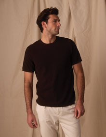 Men | Driftknit Sweater Tee | Dark Brown