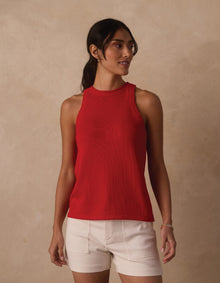 Women | Wanderlust Hi-Neck Tank | Poppy Red