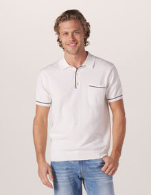 Men | Robles Knit Polo | White-Navy